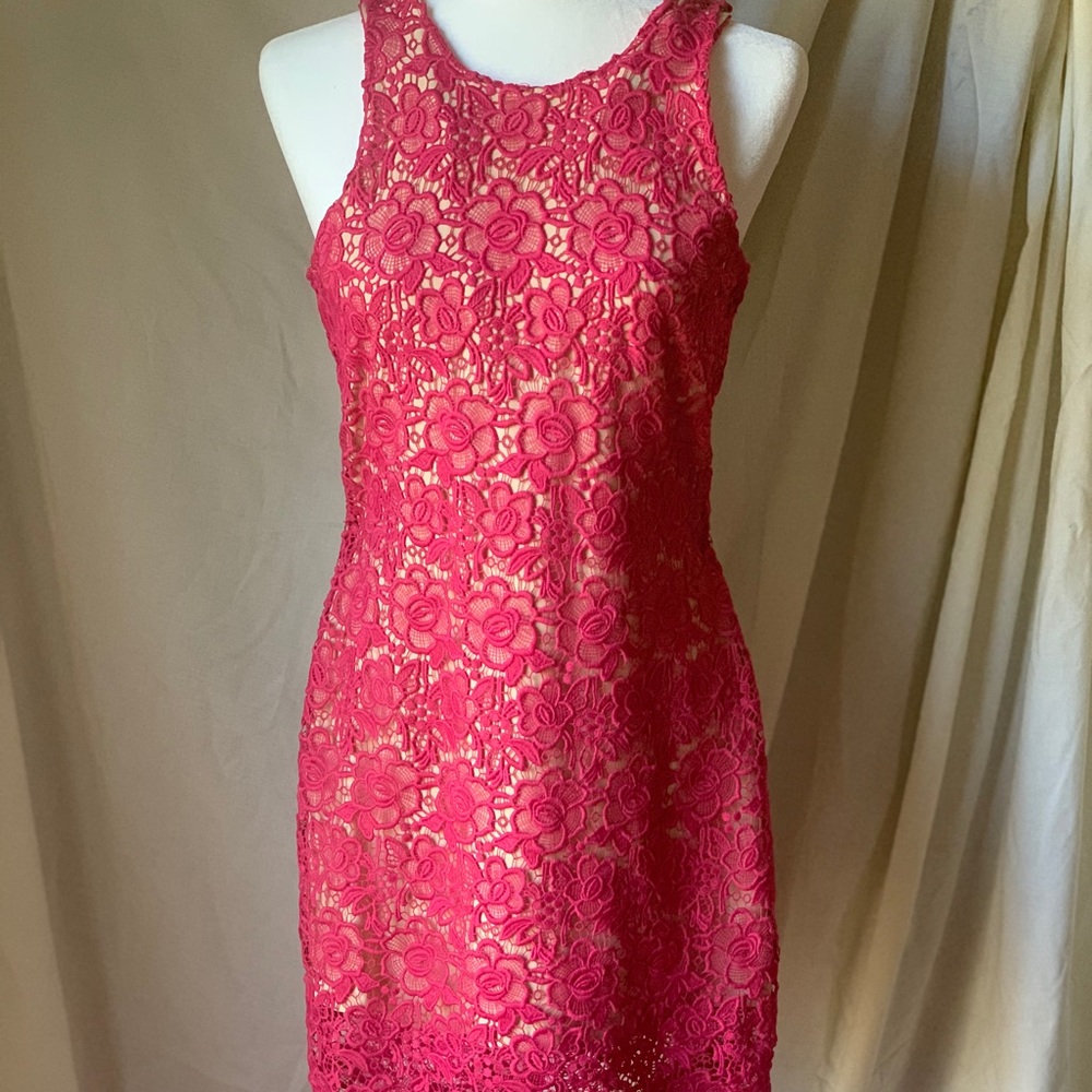 Lovers and friends hot pink floral dress